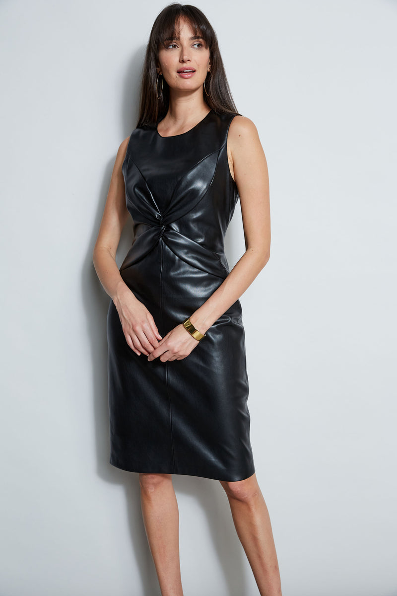 Vegan Leather Twist Dress – Elie Tahari