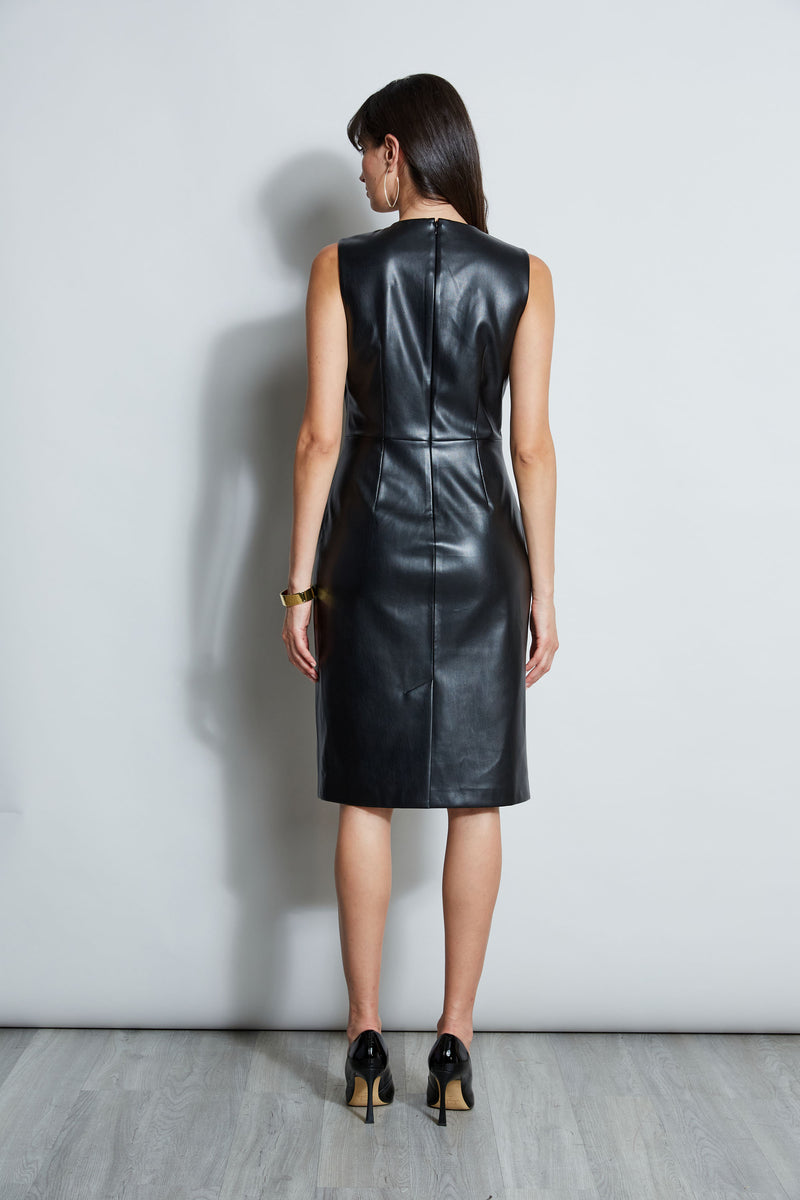 Alara Black Vegan Leather Dress