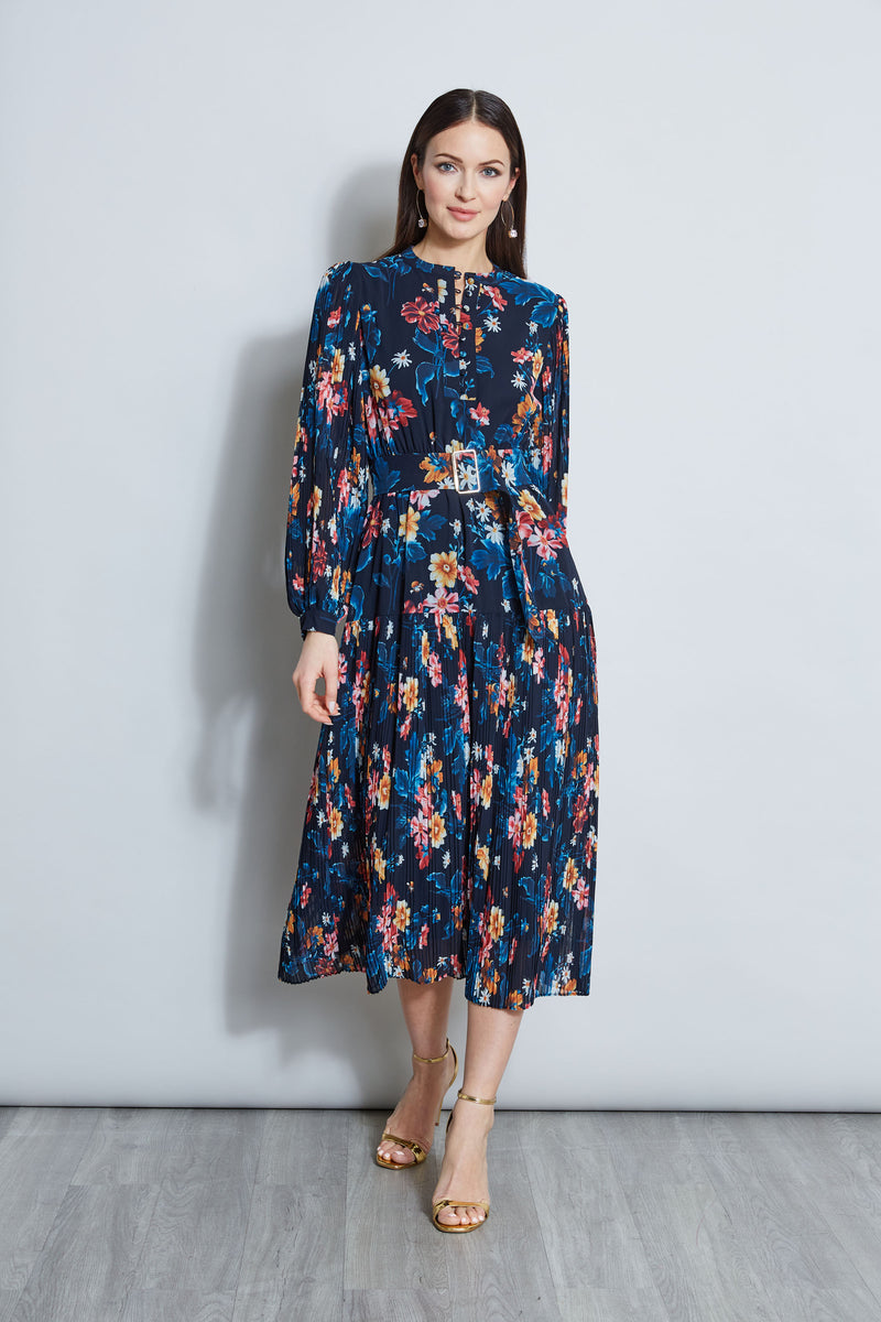 Floral Mesh Ruched Dress – Elie Tahari