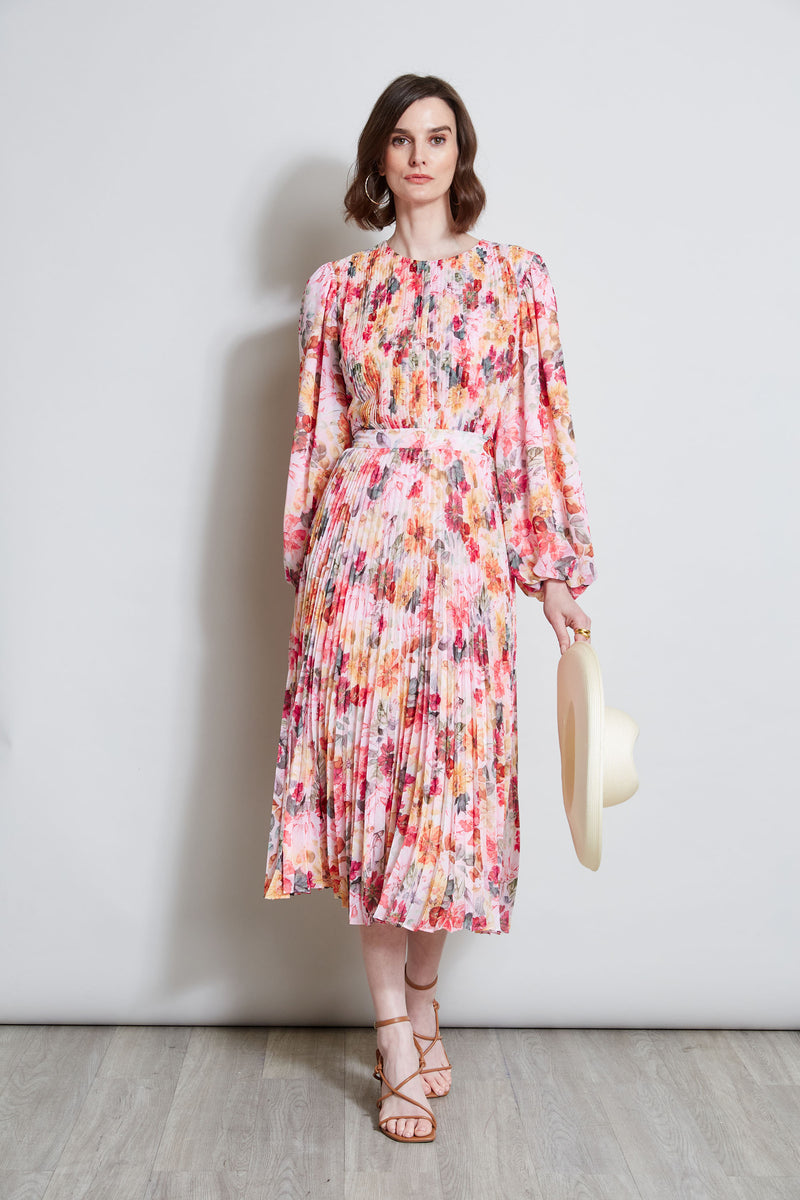Floral Mesh Ruched Dress – Elie Tahari