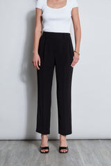 Pleated Straight Leg Pull On Pant