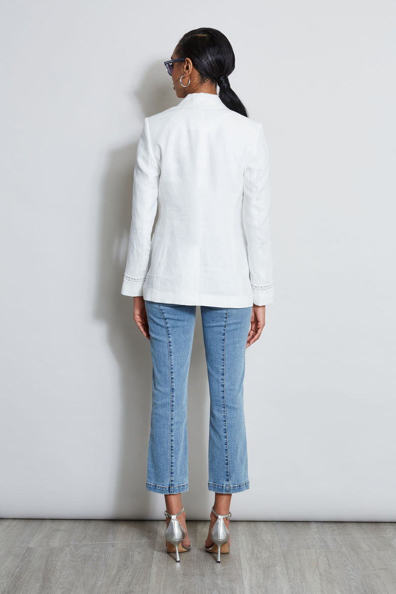 Embroidered Linen Blazer