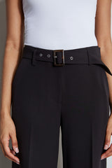 Wide Leg Cropped Belted Pant