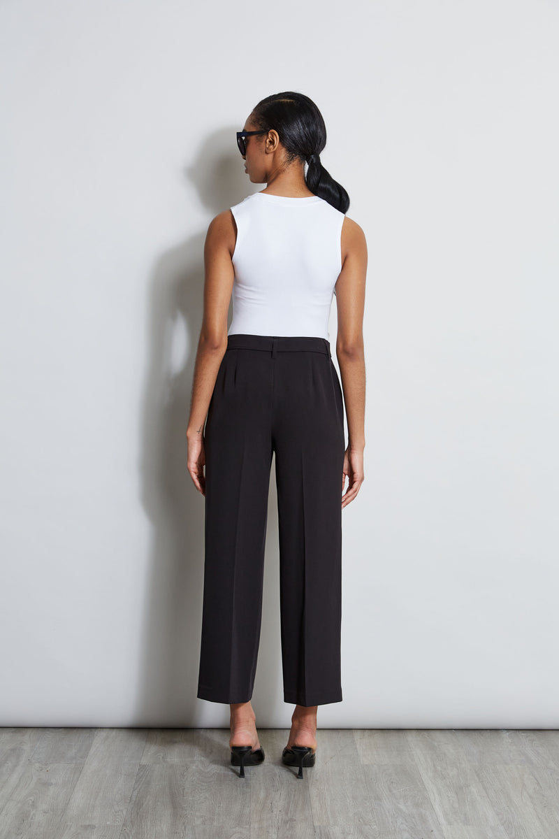 Wide Leg Cropped Belted Pant