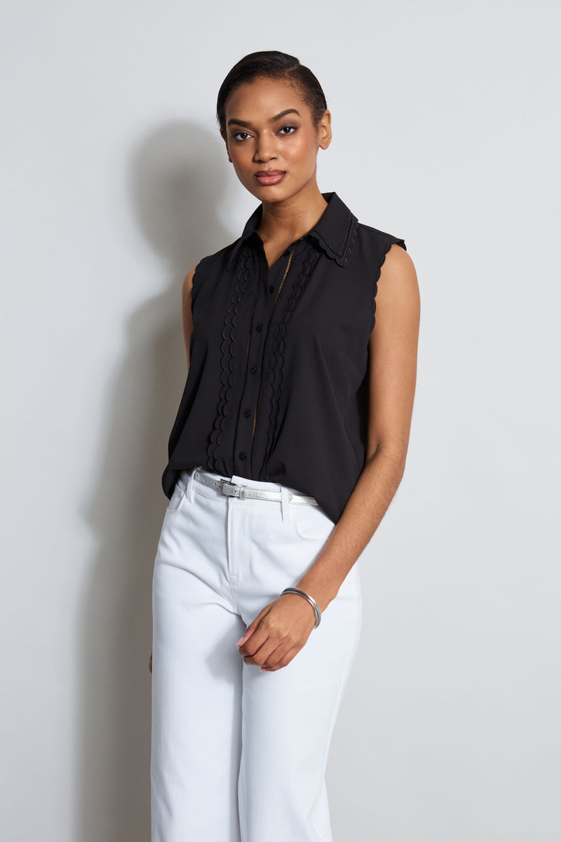 Sleeveless Button-Down Shirt