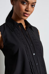 Sleeveless Button-Down Shirt