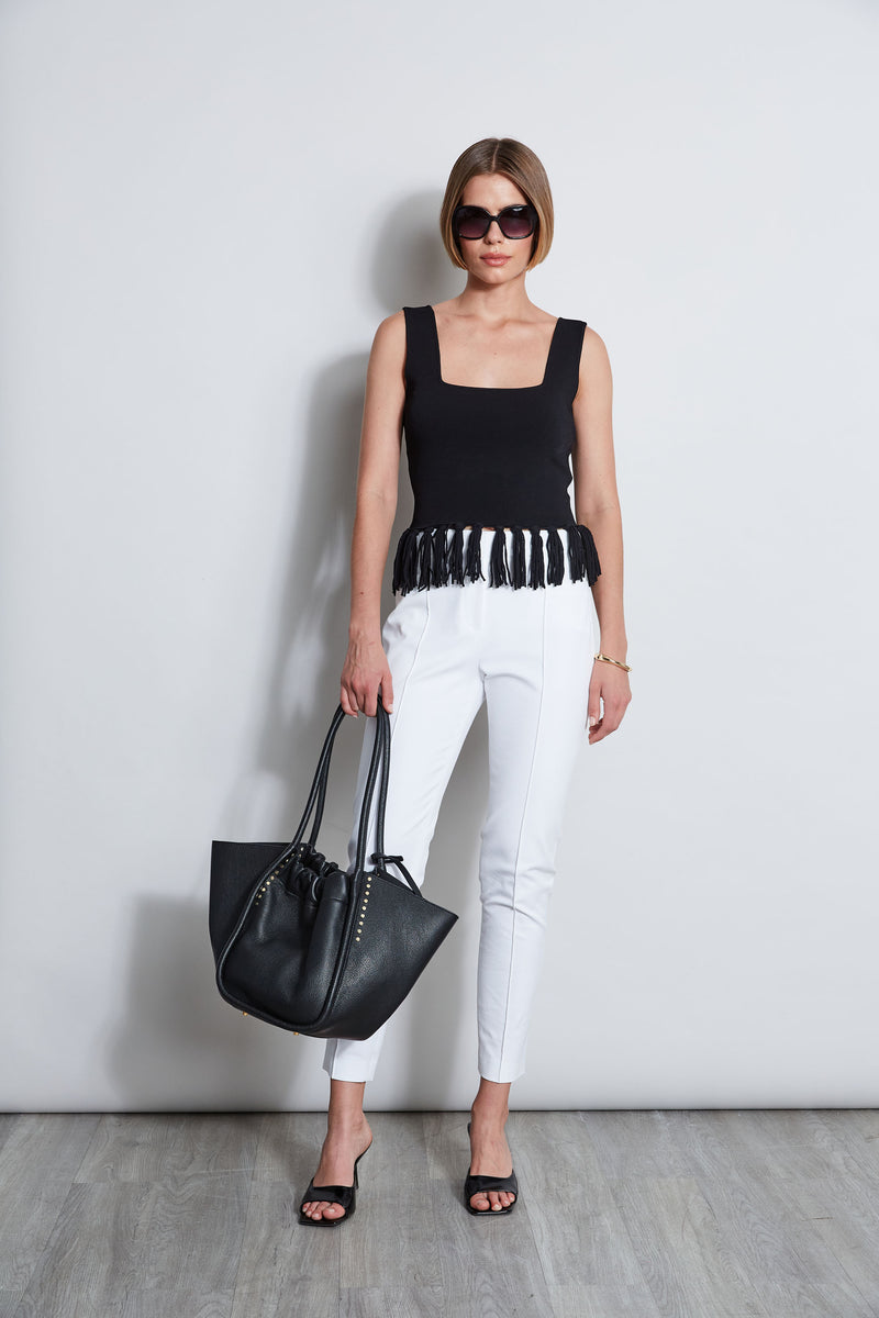 Fringe Hem Knit Top