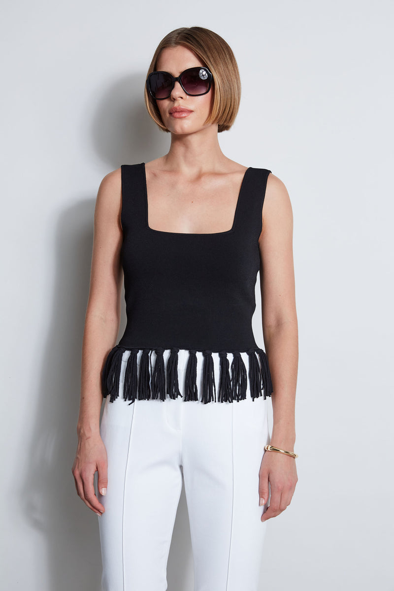 Fringe Hem Knit Top