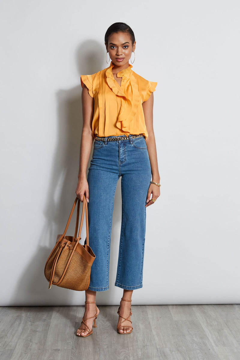 Silk Cascade Ruffle Shirt