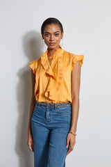 Silk Cascade Ruffle Shirt