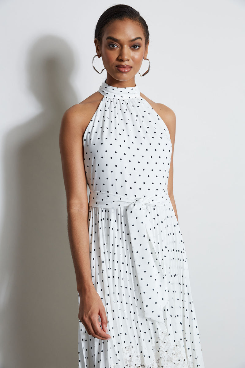 Pin Dot Halter Dress