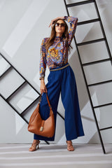 Pleated Wide Leg Pant