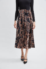 Paisley Pleated Midi Dress