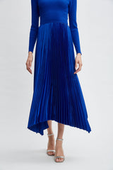 Long Sleeve Knit Pleated Dress