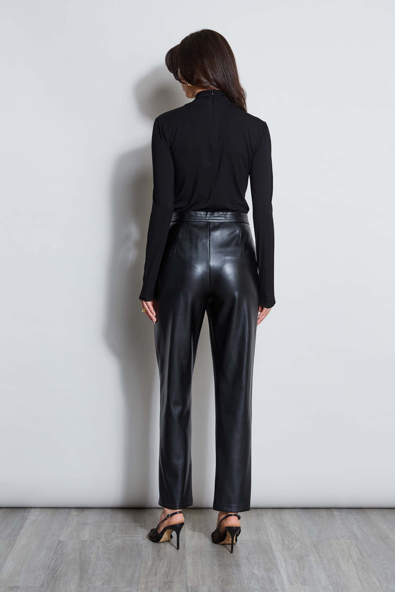 Vegan Leather Belted Pant