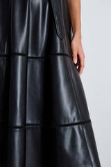 Vegan Leather Fit & Flare Dress