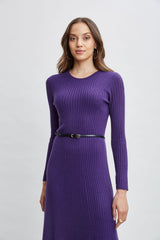 Cashmere Long Sleeve Belted Dress