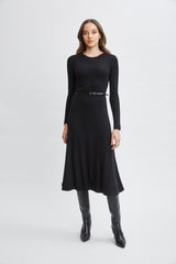 Cashmere Long Sleeve Belted Dress