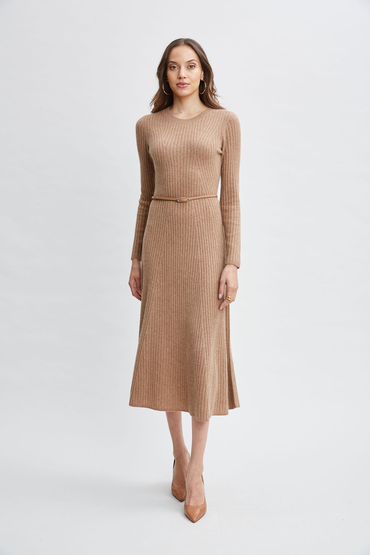 Cashmere Long Sleeve Betled Dress – Elie Tahari