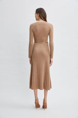 Cashmere Long Sleeve Belted Dress