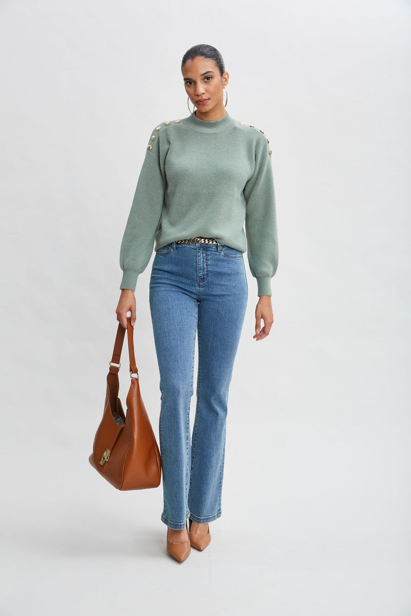 Cashmere Button Sweater