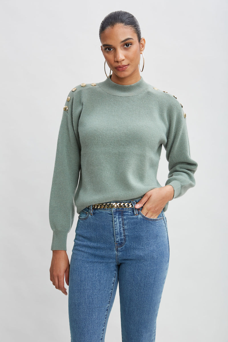 Cashmere Button Sweater