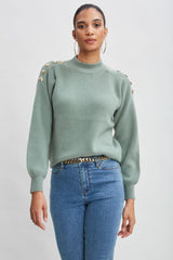 Cashmere Button Sweater