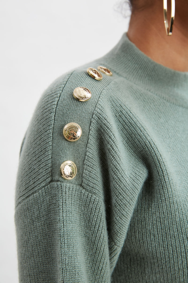 Cashmere Button Sweater