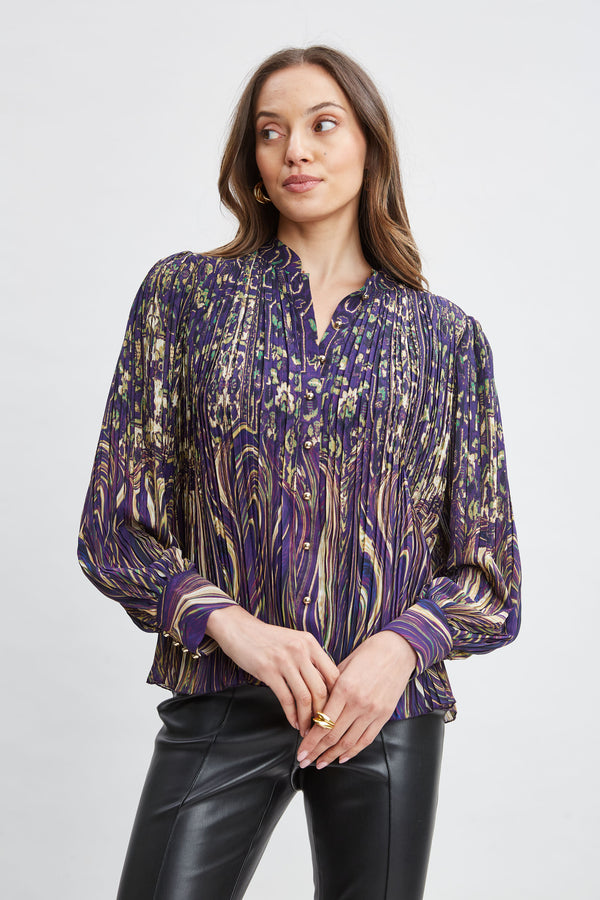 Paisley Micro Pleat Shirt