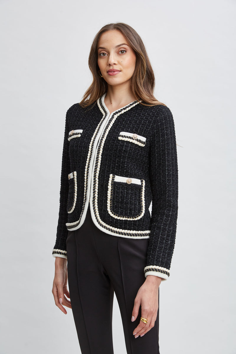 Contrast Cardigan Sweater