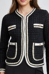 Contrast Cardigan Sweater