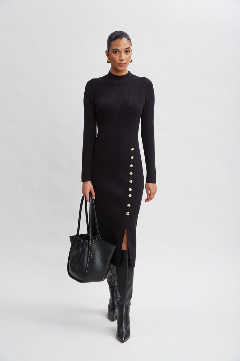 Button Sweater Dress