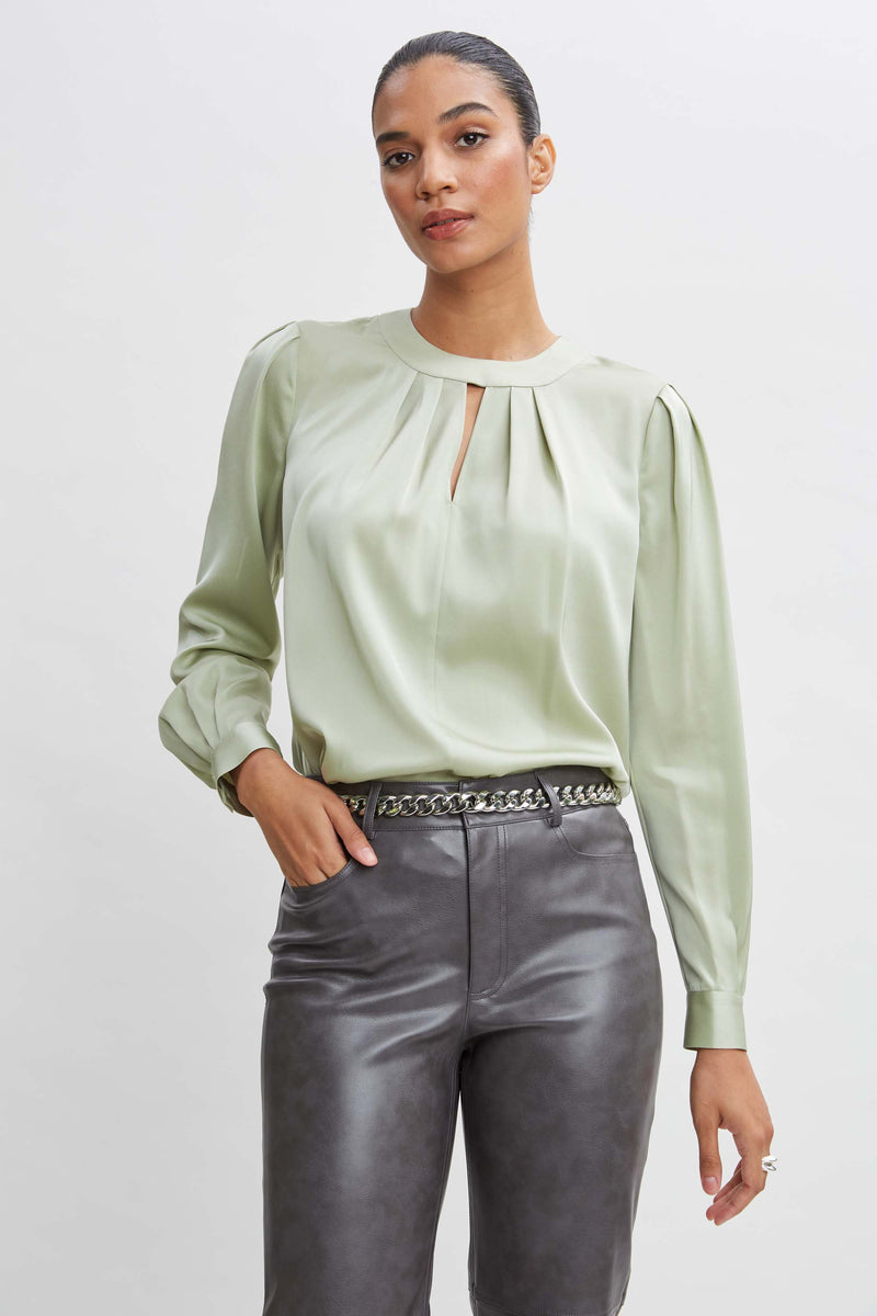 Silk Keyhole Shirt