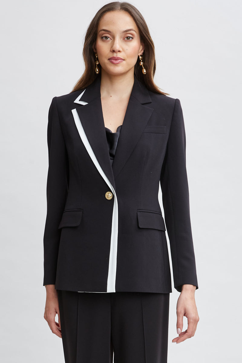 Contrast Trim Blazer