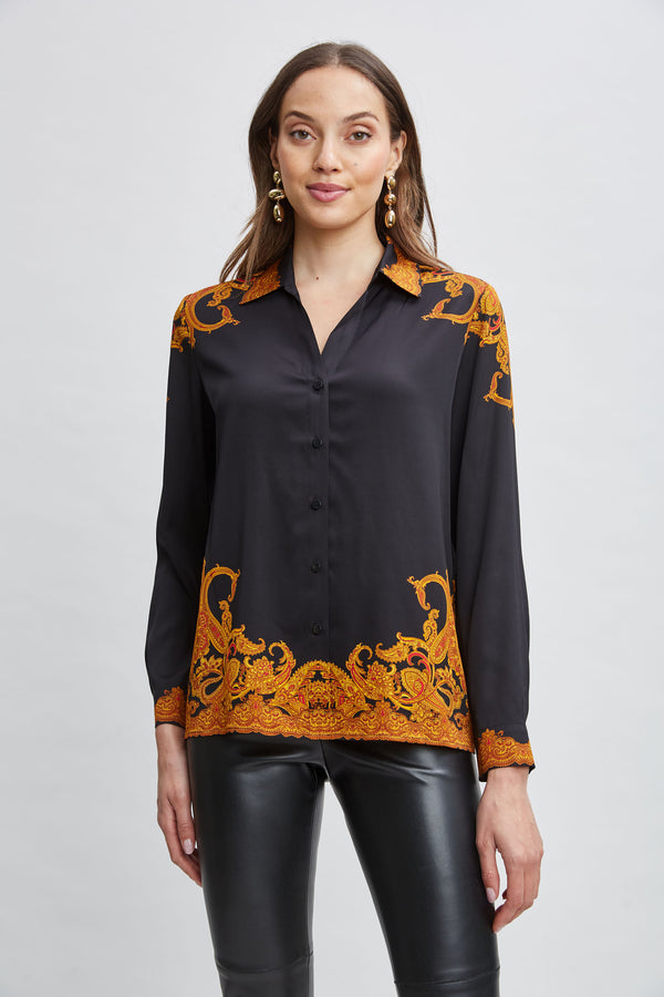 Silk Paisley Button Down Shirt