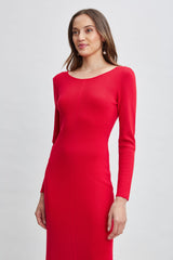 Wool Draped Chain Sweater Dress