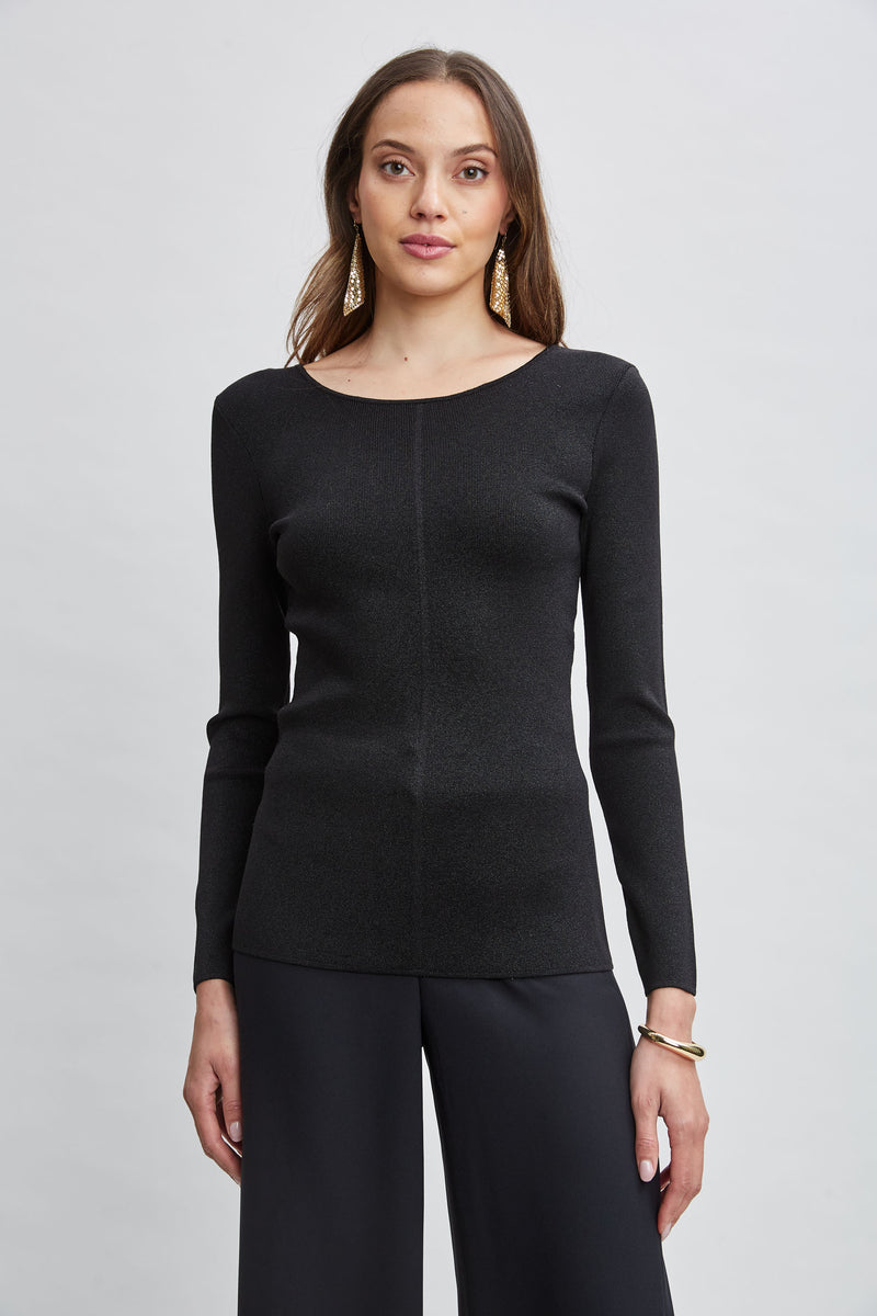 Draped Chain Lurex Sweater