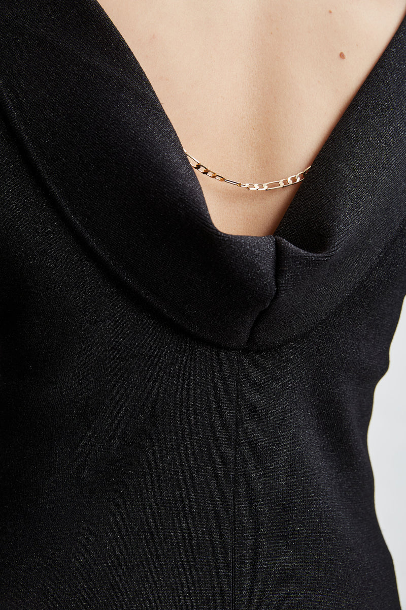 Draped Chain Lurex Sweater