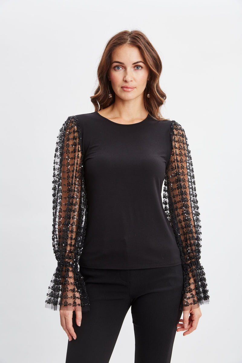 Sequin Sleeve Knit