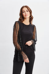 Sequin Sleeve Knit