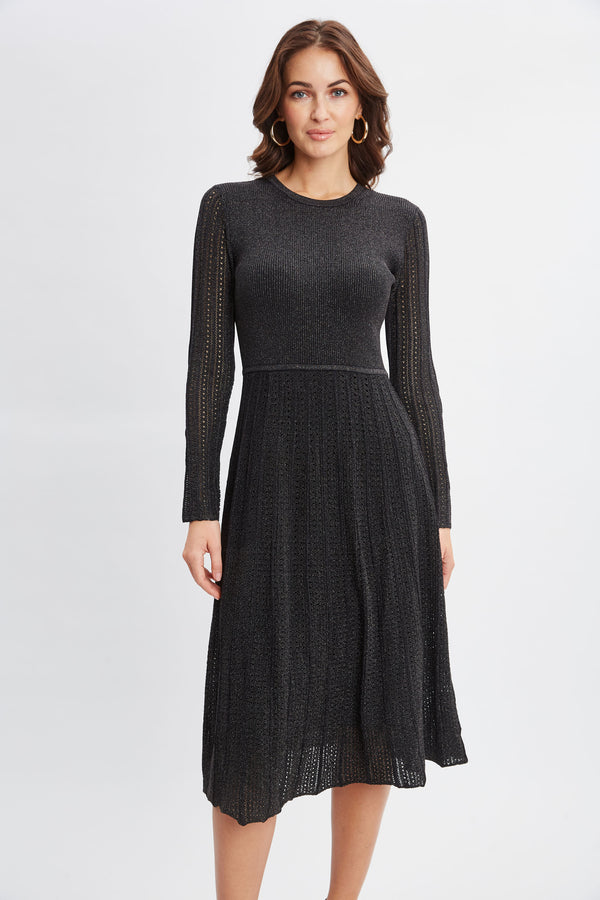 Lurex Flare Sweater Dress