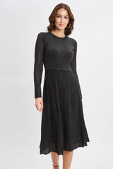 Lurex Flare Sweater Dress