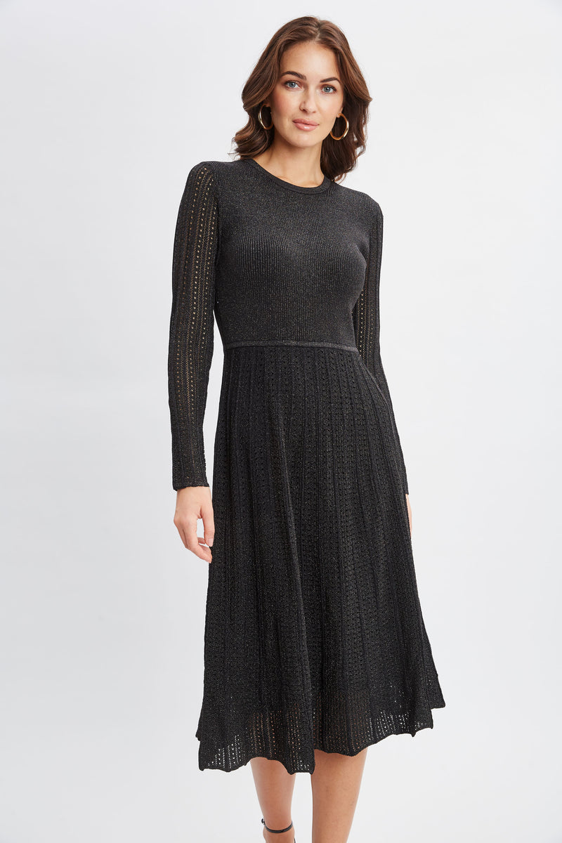 Lurex Flare Sweater Dress