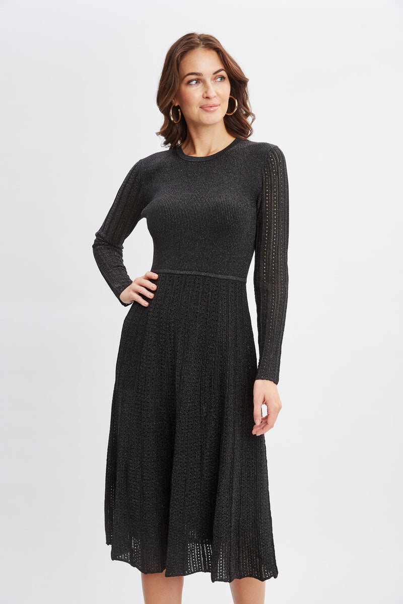 Lurex Flare Sweater Dress