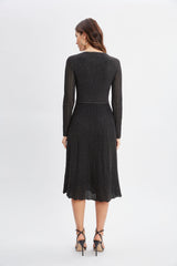 Lurex Flare Sweater Dress