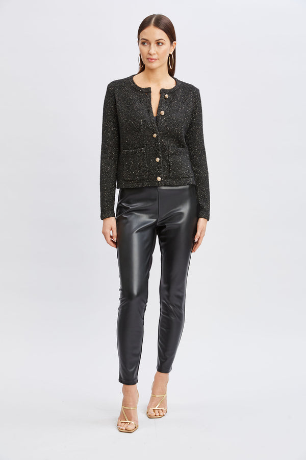 T-Tahari Metallic Cardigan Sweater