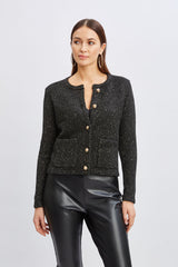 T-Tahari Metallic Cardigan Sweater