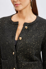 T-Tahari Metallic Cardigan Sweater