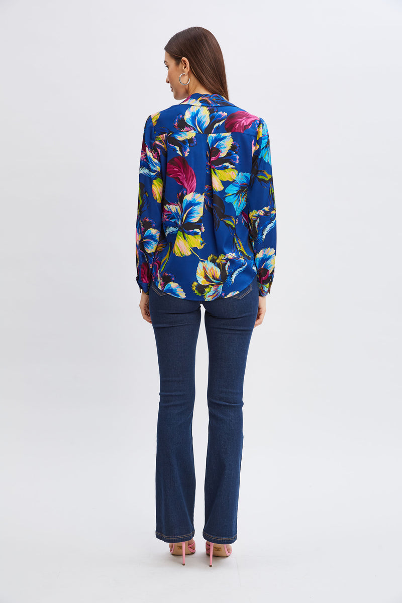 Silk Floral Garden Print Shirt