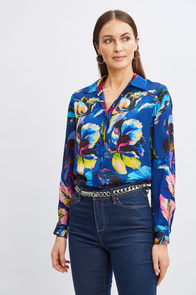 Silk Floral Garden Print Shirt